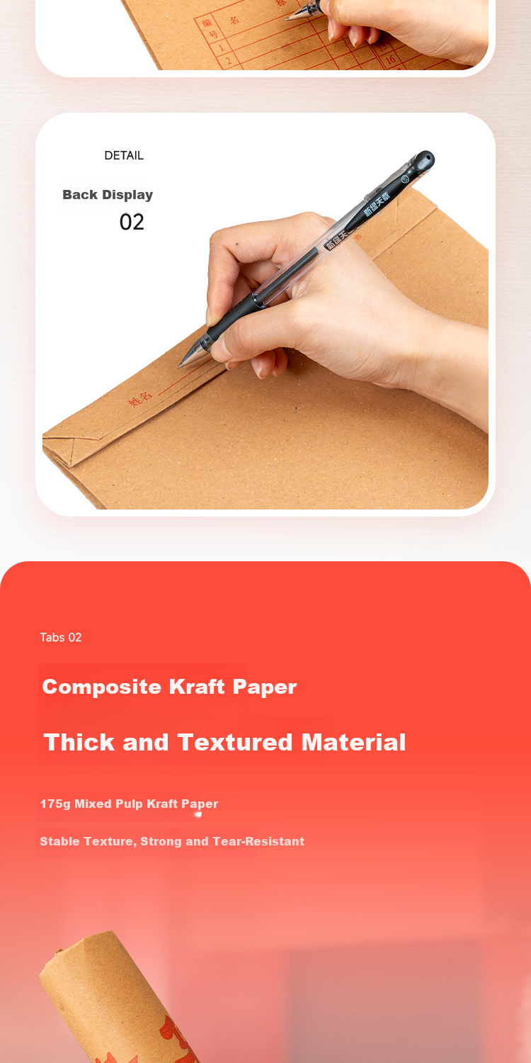 TANGO A4 Kraft Paper File Folders, 10 Pieces, 200g, 28mm Side Width, Document Folders for Tender Books And Contracts, Data Storage Folders, Bid Storage, Financial Office Stationery, Customizable 9128 4