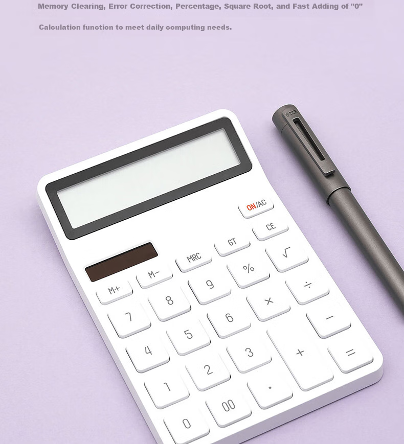 KACO Dual Power Calculator with 12-Inch Large Screen, Desktop Computer Office Supplies, White 6