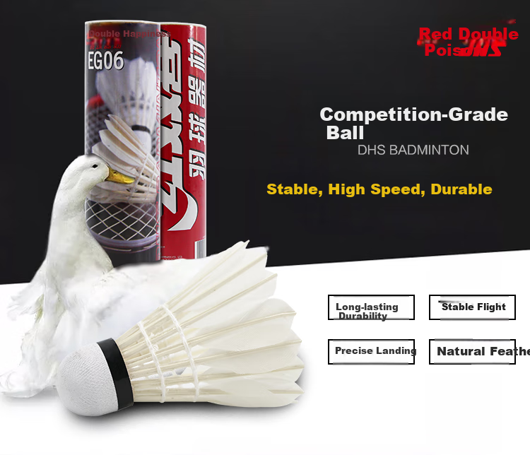 DHS Badminton Shuttlecocks, 2 Buckets Economical Set, 6 Soft Cork-Tipped Shuttlecocks in Total 2