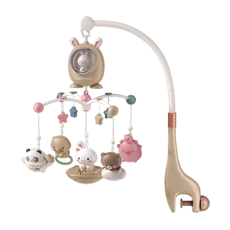 Xinger Crib Rattle Baby Toy Bedside Rattle Bed Hanging Music Rotating Remote Control Light Soothing Newborn Mosquito Repellent 0-6 Months