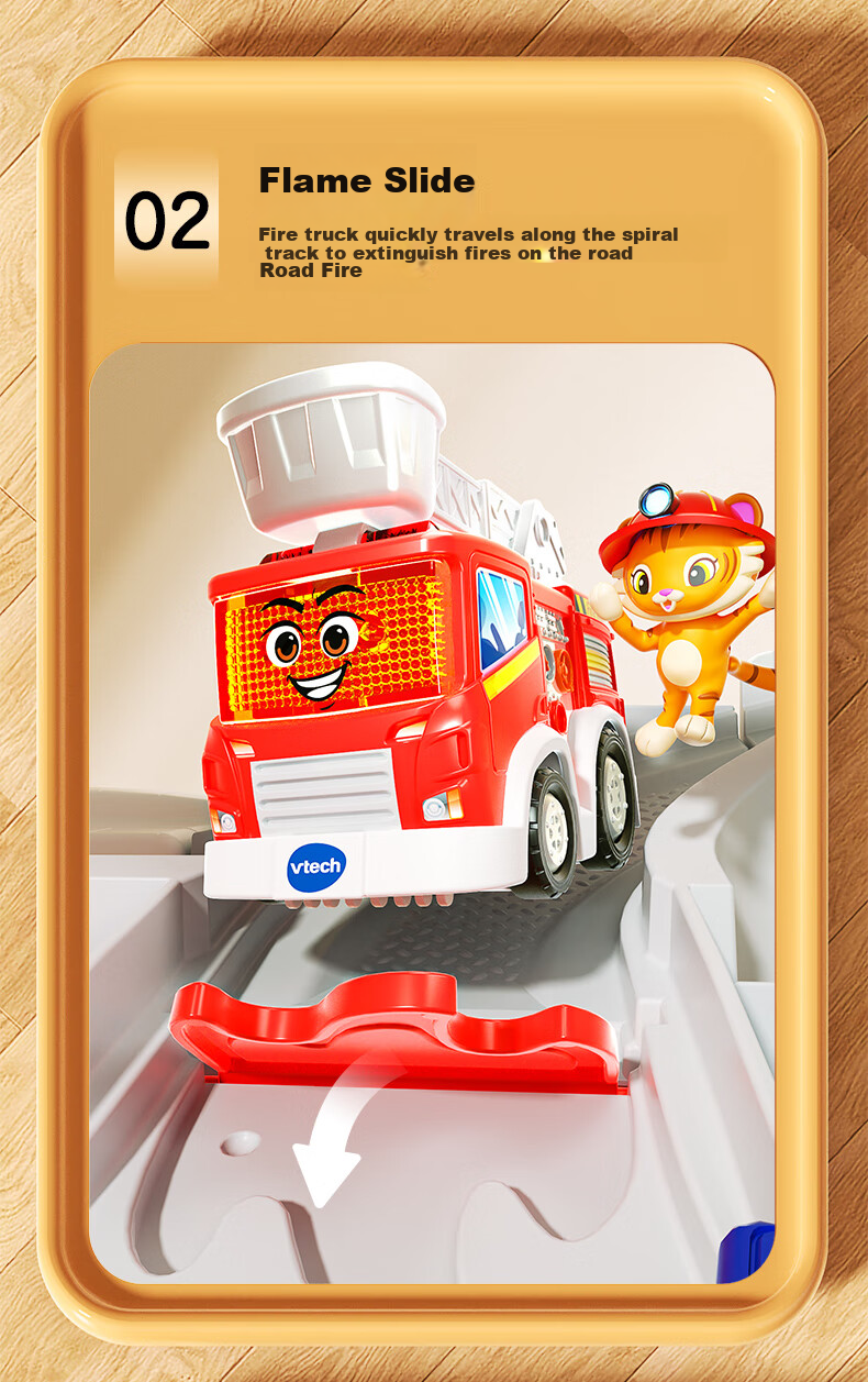 VTech Children's Toy Track Car, Smart City Fire Station Fire Truck 1-2 Baby Boys Girls Birthday Gift 7