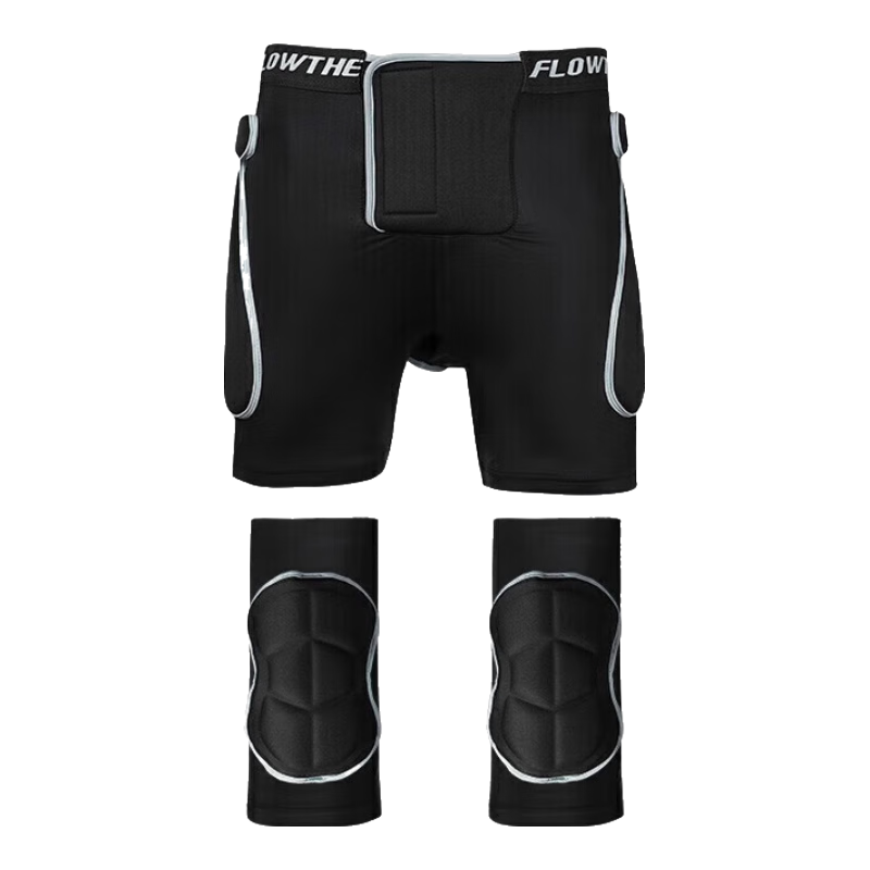 Flow Theory Ski And Snowboard Protective Gear, Unisex Inner Wear, Professional Roller Skiing Outdoor Sports Protective Equipment, Hip And Knee Pads Set