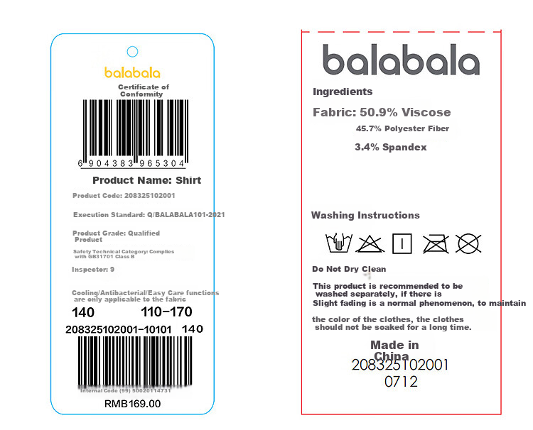 BALABALA Girls' Long Sleeve Shirt Children's 2025 Autumn School Style Cool Antibacterial Soft Easy Care 208325102001 11