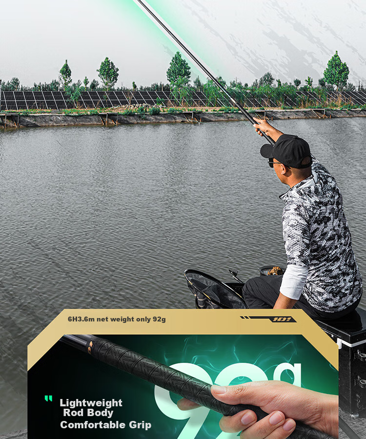 Handing No. 1 Black Pit Fishing Rod, Handheld, 6h8H19 Tuning, Ultra-Light And Ultra-Hard Black Rod, Luo Fishing Rod, Flying Crack Fishing Rod, 3.3m 7