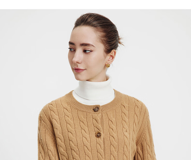 NaviKeel Italy Small Sailboat Women's 100% Wool Cable Knit Cardigan Sweater Jacket 2334094512 Light Gray M 24