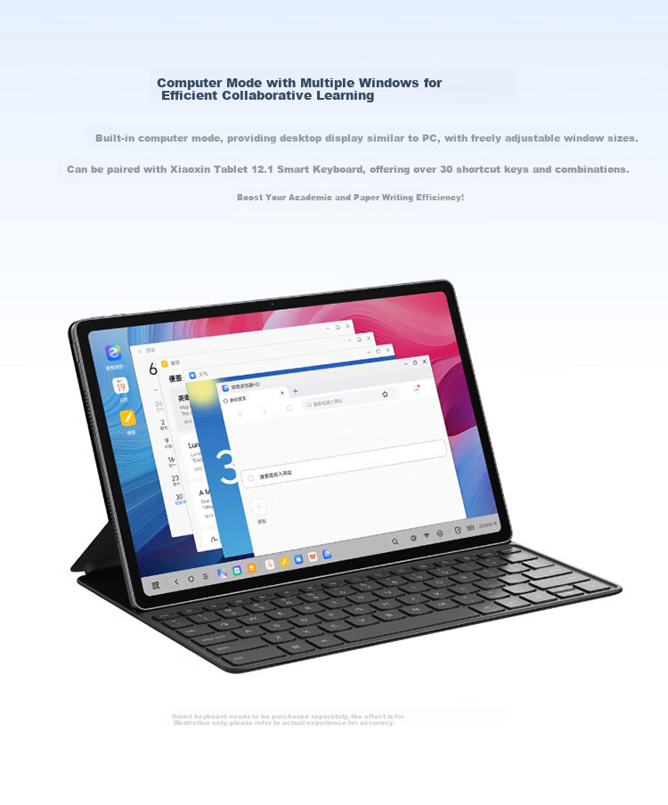 Lenovo Xiaoxin Tablet, 12.1-Inch 2.5K Ultra-Clear Display, 10000mAh Long Battery Life, Entertainment And Learning, Flagship AI Performance, 8+128GB Gray 16
