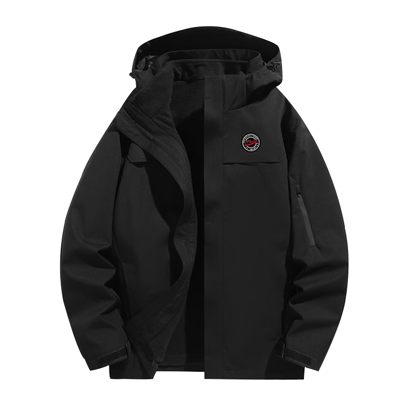 Warrior Men's Outdoor Softshell Jacket Two-Piece 3-in-1 Detachable Fleece Lining Windproof Mountaineering Coat