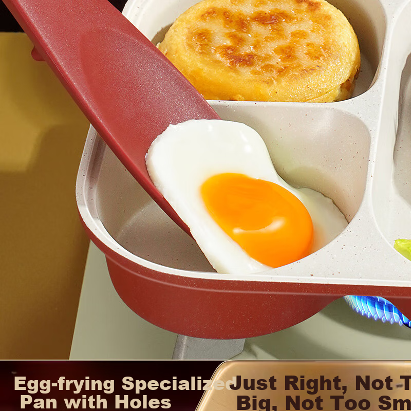 SSN Three-In Breakfast Pan, Deep Frying Egg Pan, Egg Frying Tool, Breakfast Griddle, Egg Burger Pan, Pancake Pan, Egg Hamburger Pa 3