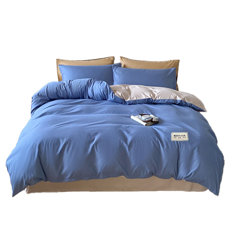 Hongdou Class A Skin-Friendly Duvet Cover Single Piece for Home Dormitory Double Quilt Cover 200x230cm Suitable for 1.5/1.8m Bed Blue Gray