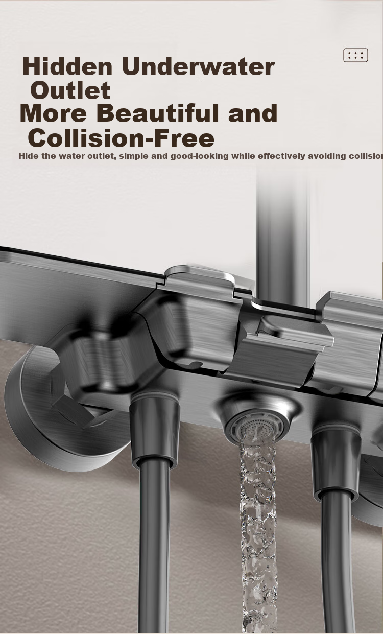 Haier Xiaohaijing Shower Head Set, High-Quality Copper Water Path with Large Storage Platform, Pressure-Boosting Spray Gun, Piano Key Design, Complete Integrated Set 13