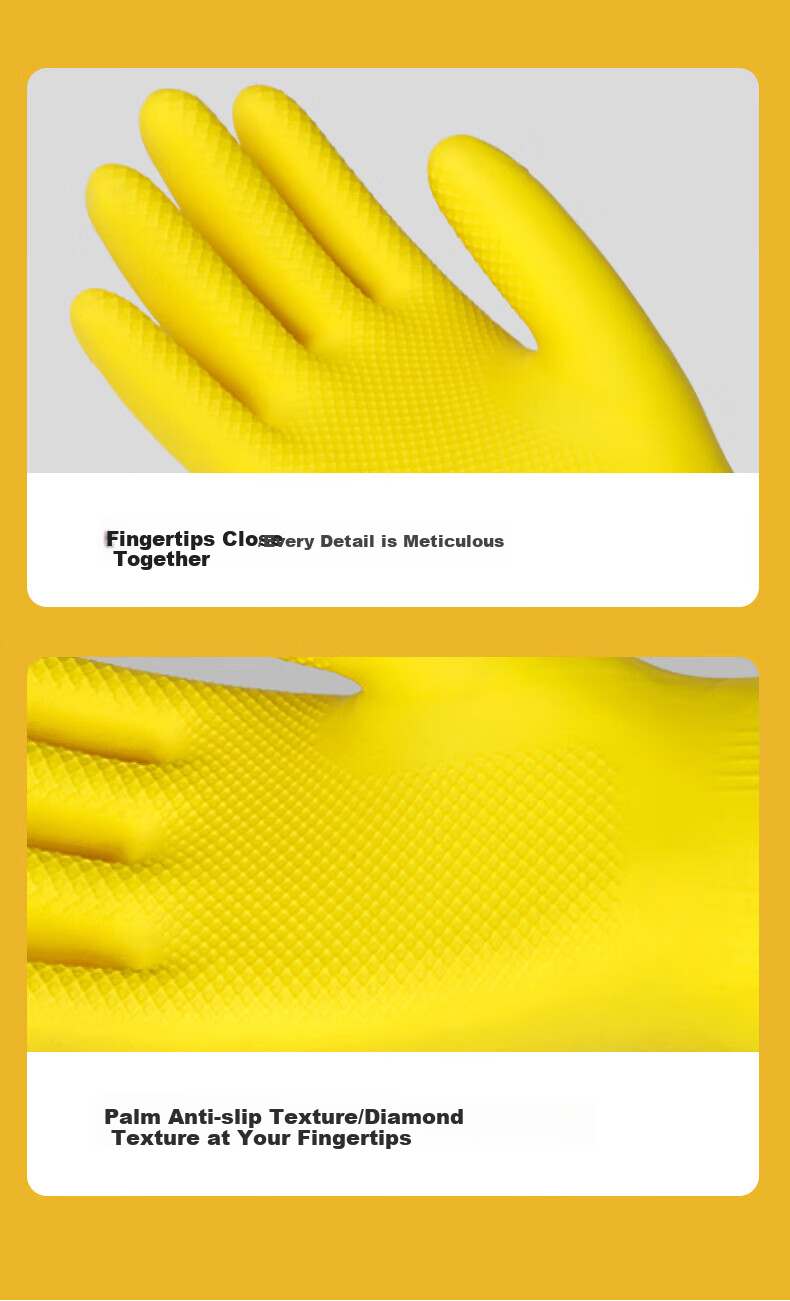 Nanyangbangshoushi Latex Gloves, 10 Pairs, 100g Cowhide Rubber, Thickened Durable Waterproof, for Dishwashing, Household Cleaning, Sanitation, Labor Protection, Medium Size 4