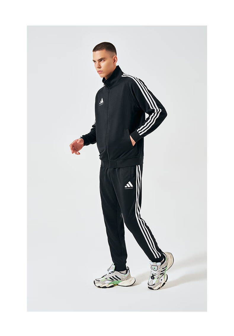Adidas Men's Sports Pants, Spring Outdoor Casual Sweatpants, Running Trousers, Joggers, Black And White, Size L 9