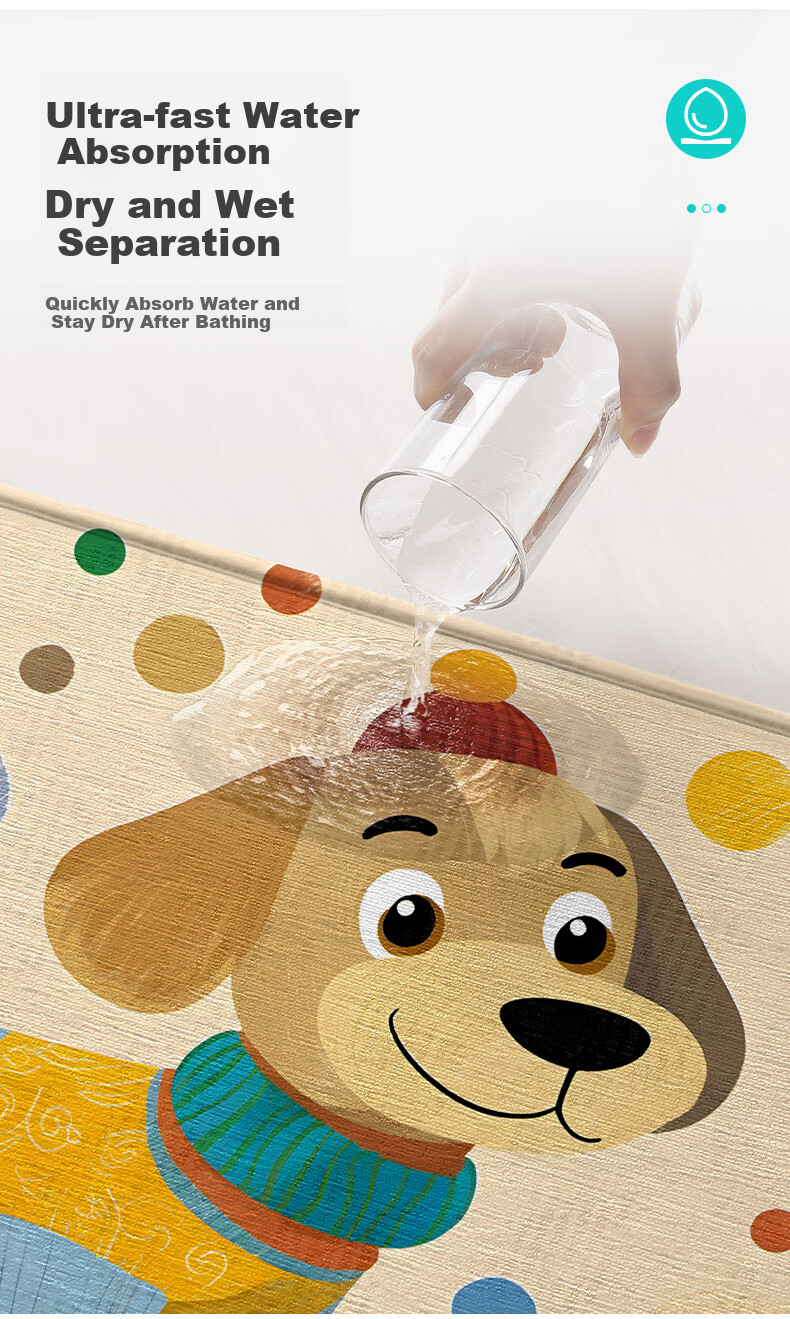 DeXi Bathroom Mat, Washroom Floor Mat, Cartoon Fun Toilet Mat, Bath Mat for Entrance, Absorbent Floor Mat, 40x60cm 10
