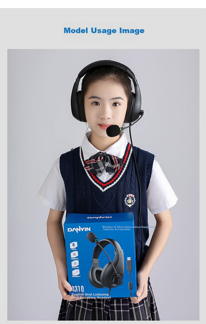 DANYIN D310 English Listening And Speaking Exam Headphones for Gaming, Karaoke, Online Classes, Middle School And College Entrance Exams, English Listening And Speaking Recording Headset with USB Interface, Type-C Universal C-Port Headphones 8