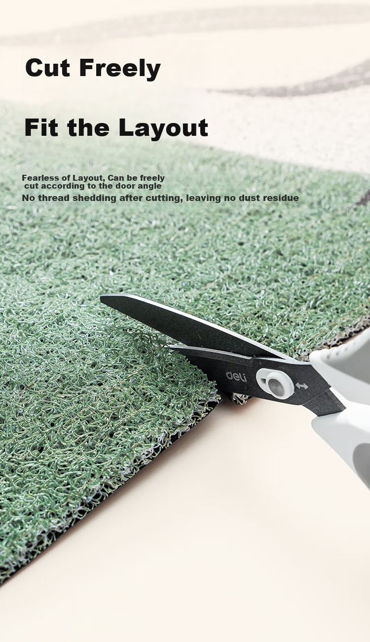 JD Jingzao Loop Printed Entrance Door Mat Dust Removal Foot Mat Cuttable Non-Slip 60x90cm Gray 9