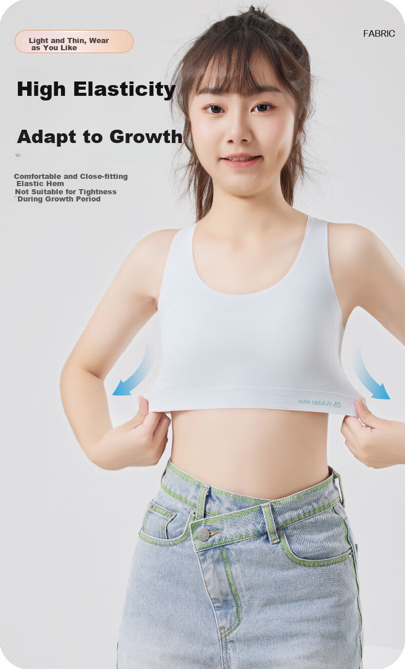 LangSha Seamless Girls' Underwear for Puberty Stage Two (Ages 10-14), Girls' Training Bra for Middle School And Elementary Students 7