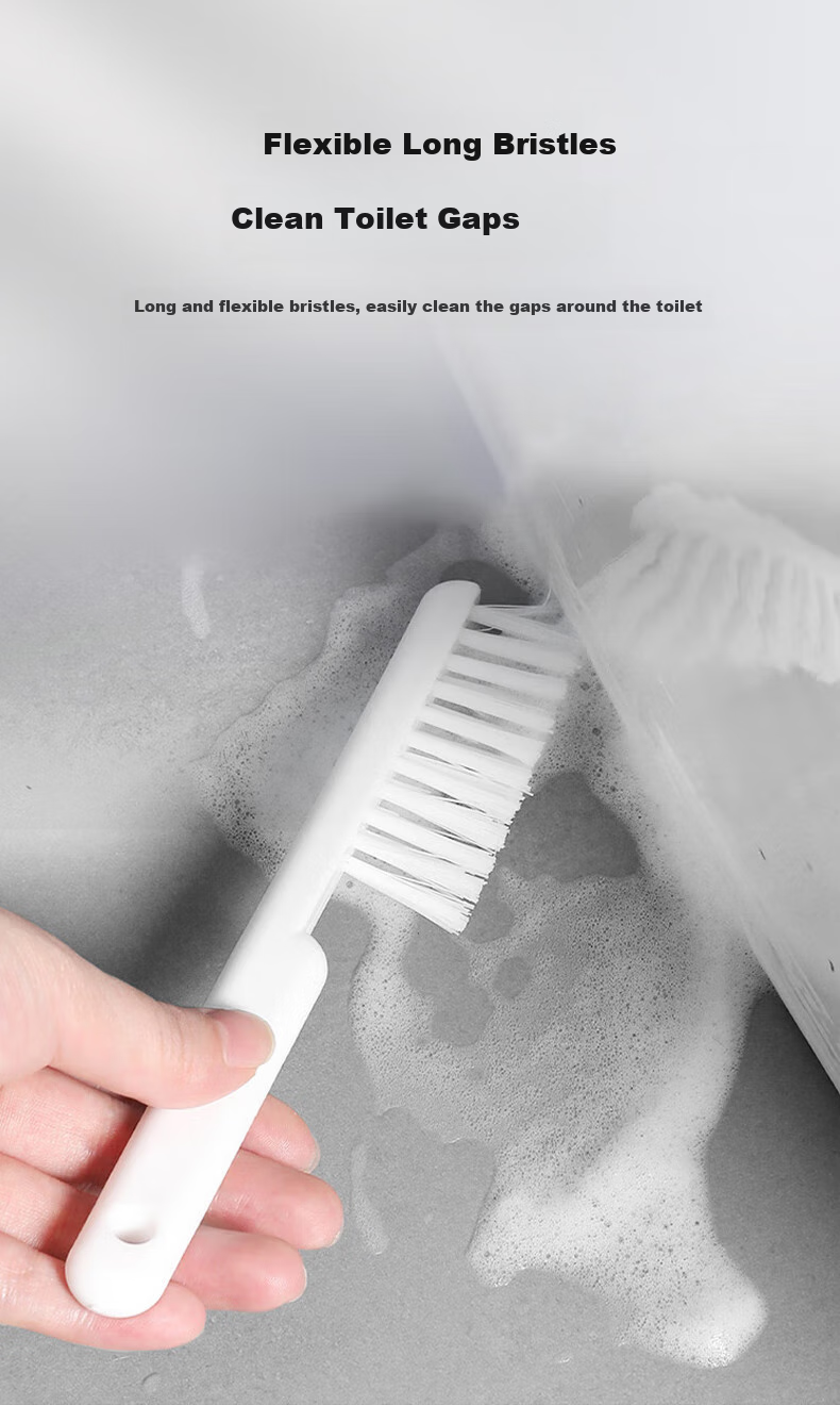 Baoshi Suction Cup Toilet Brush Set, Bathroom Cleaning Brush, Toilet Cleaner without Dead Angles, Extended Handle with Storage Space 8