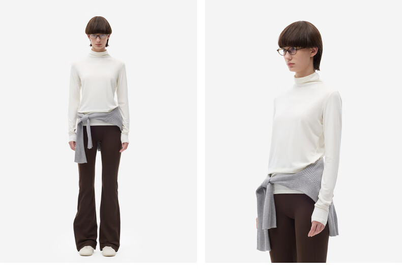 Bananain Liu Haocun Edition Thermal Skin 301 + Women's Warm Cotton-Feel Antibacterial Moisture-Wicking Thermal Underwear Autumn Base Shirt 15