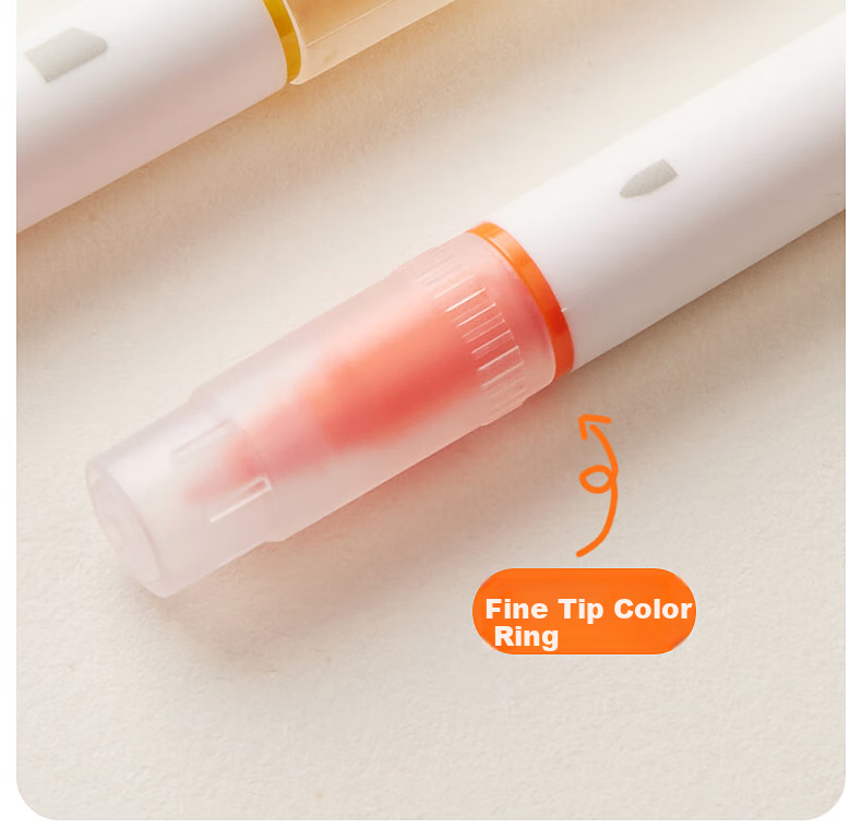Merrytimes Childhood Visible Window Fluorescent Highlighters for Kids, Primary and Middle School Students, Dual-Ended Colorful Quick-Dry Non-Bleed Eye-Friendly Non-Toxic Stationery, 6-Pack 13