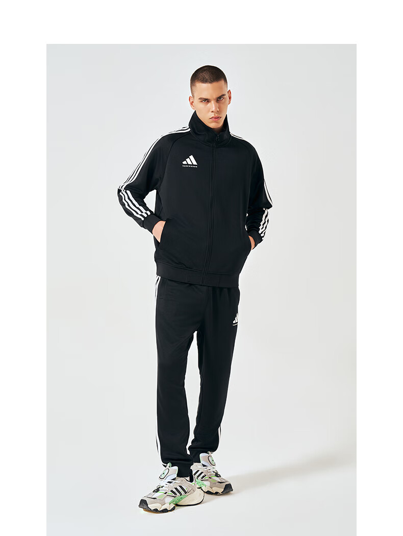 Adidas Men's Sports Pants, Spring Outdoor Casual Sweatpants, Running Trousers, Joggers, Black And White, Size L 13