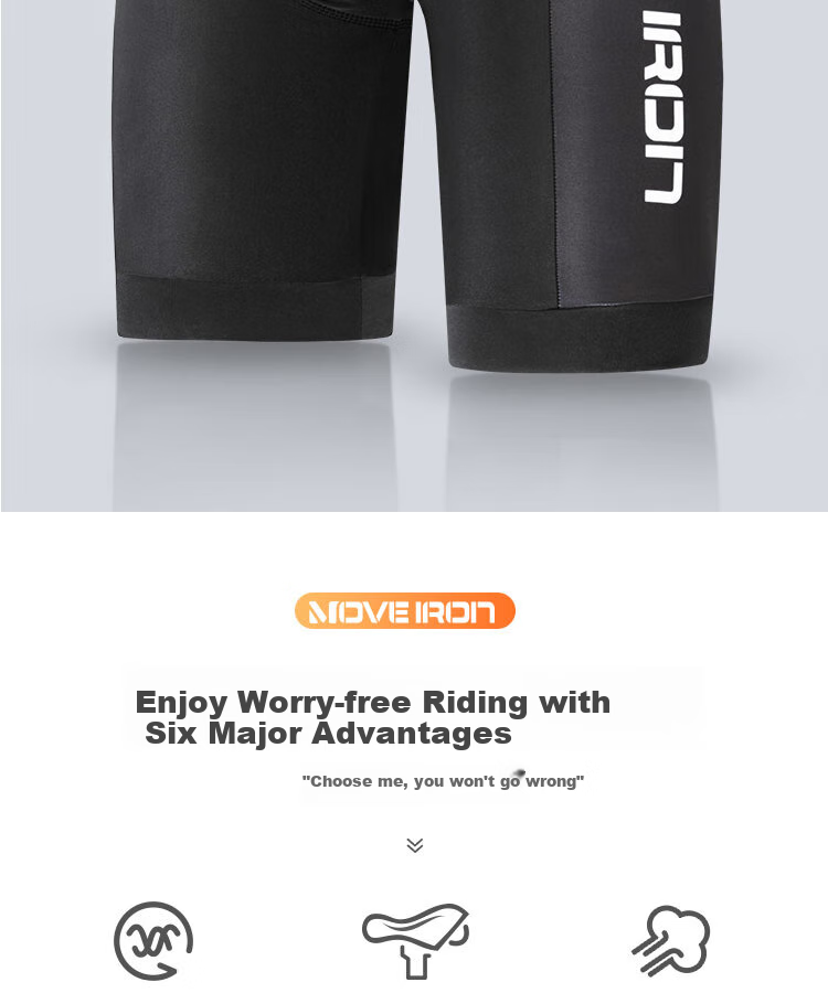 Move Iron Cycling Shorts with Foam Padded Seat for Men And Women, Mountain Bike And Road Bike Gear Accessories, Size L 1
