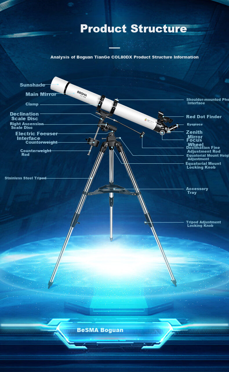 BOSMA Tianchen 90DX Evolution Edition Astronomical Telescope, Professional High-Magnification High-Definition Large-Aperture Telescope for Children's Science Education And Stargazing Beginners 23