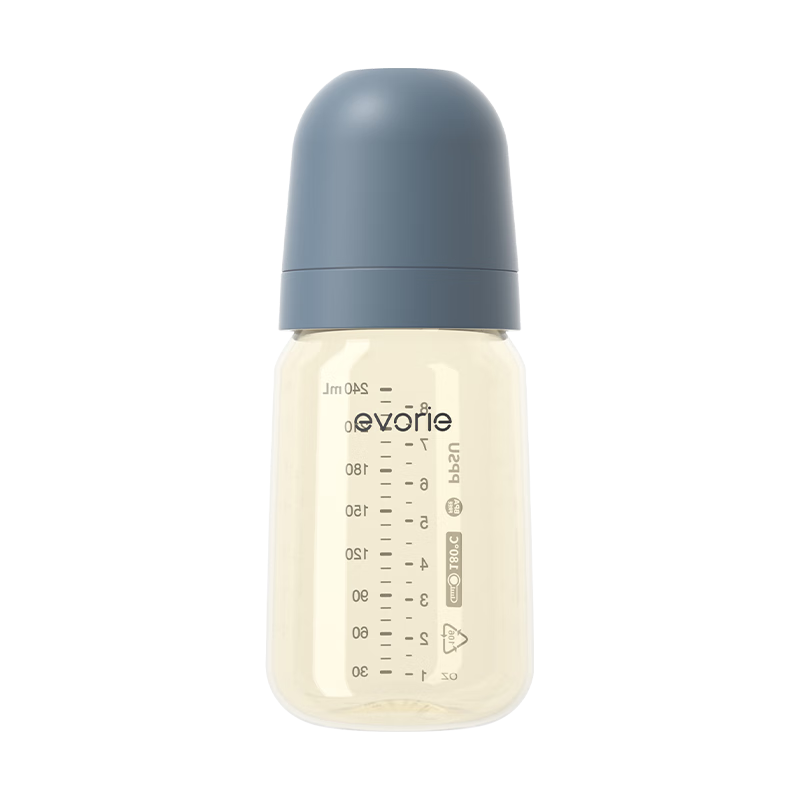 Evorie Exquisite Series Baby Bottle Wide Neck Newborn PPSU 240ml Misty Blue (3-6 Months)