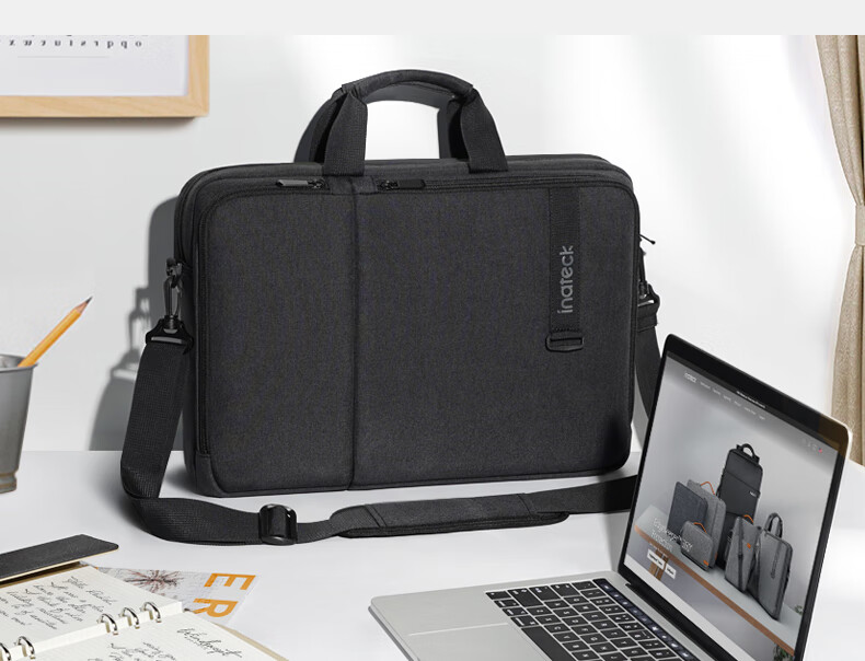 Inateck 13.3-inch Laptop Shoulder Bag Briefcase Water-Resistant Shockproof for Lenovo Asus Dell Black 9