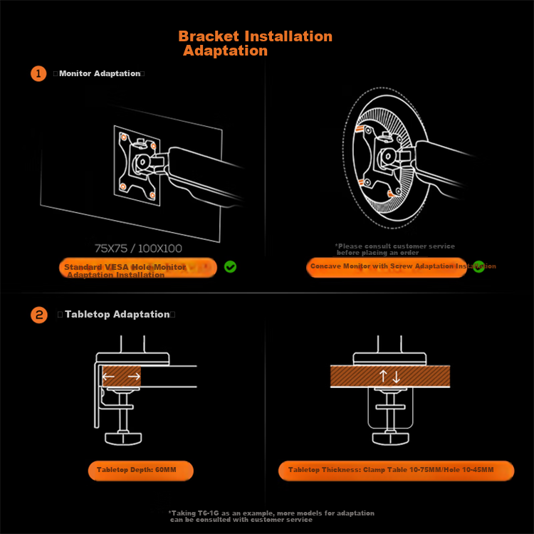 Songneng Monitor Stand, Computer Stand, Display Stand, Mechanical Arm, Monitor Riser, Monitor Arm Support, Weight Capacity 12KG, T690-1B 1