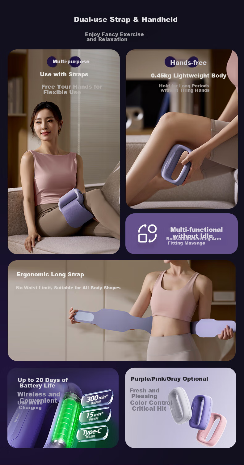 PHILIPS Fascia Ring Gun Fat-Burning Machine, Vibration Machine, Lazy Waist And Abdomen Fat-Burning Weight Loss Belly Slimming Belt, Full-Body Vibrating Massage Fitness Ab Muscle Neck Fascia Ring Massage, Gift for Men And Wome 3