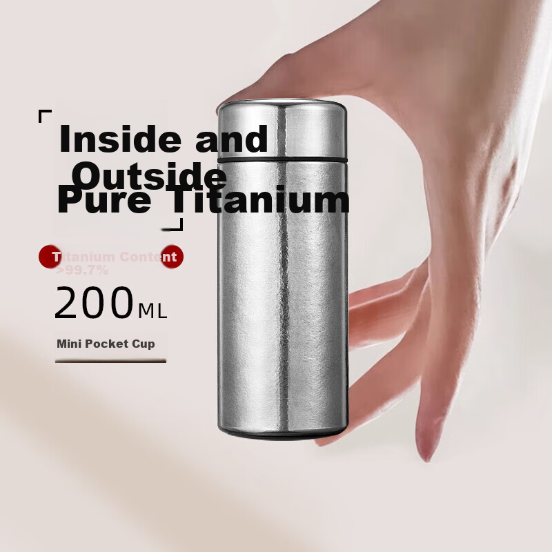 Fanji Pure Titanium Insulated Mug, Mini Coffee Cup for Women, Stylish Student Gift, Portable Pocket Cup for Girlfriend, Mid-Autumn Festival Gift