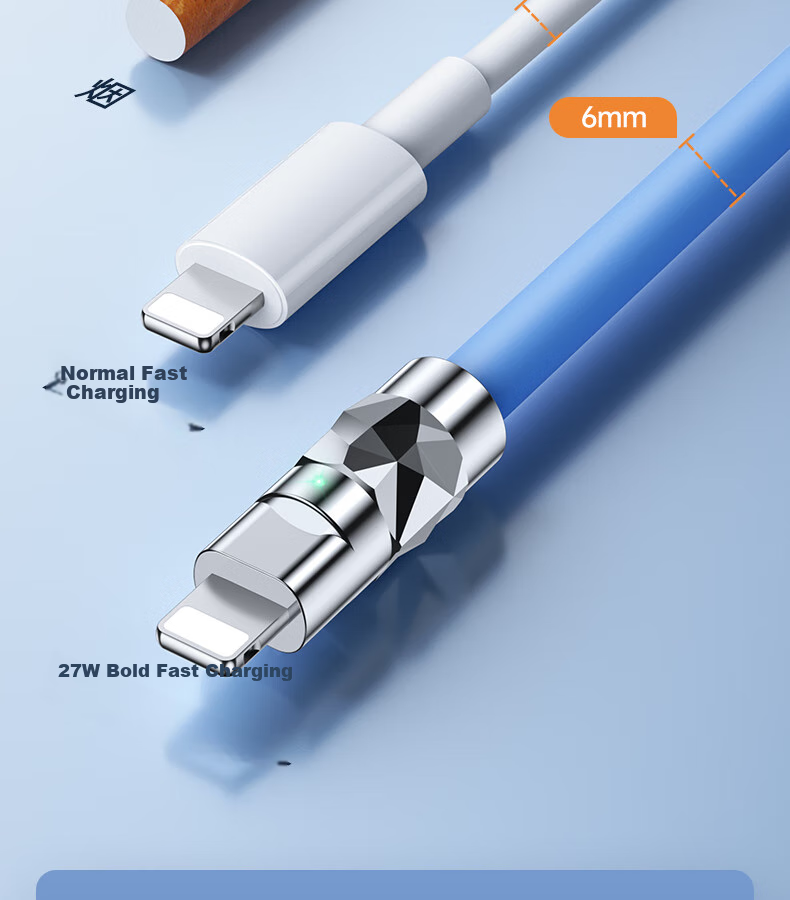 Nengshi Apple Charging Cable, PD Fast Charging 30W Data Cable, Type-C to Lightning Adapter, Suitable for IPhone 14 Pro Max/13/12/11/x/8, Zinc Alloy Thickened Cable, 2 Meters, Blue 9