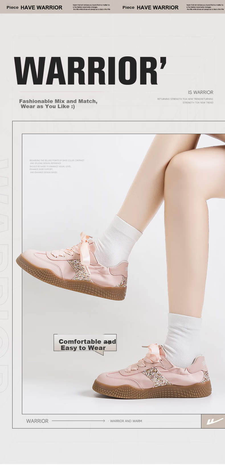 Huili Official Women's Sneakers, New Spring 2026 Style Dexun Shoes, Retro Simple Women's Shoes, Beige Gray, Size 37 3