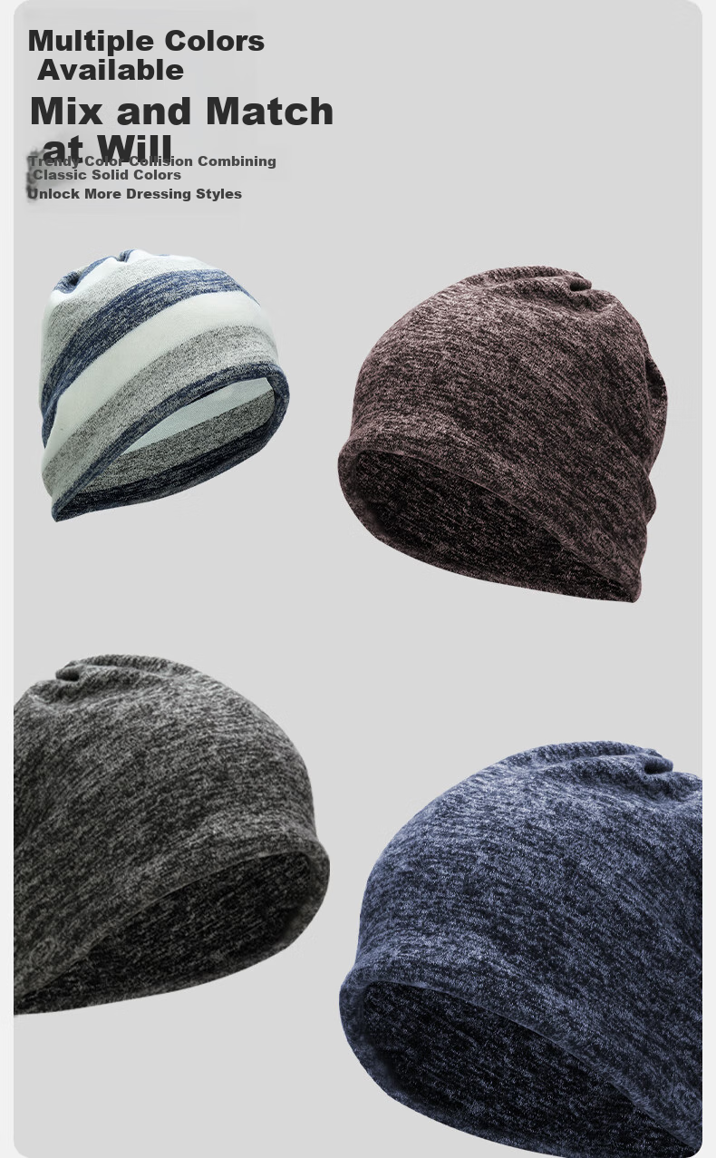 CAMEL Outdoor Hiking Travel Warm Neck Gaiter Cycling Sports Knitted Hat Neck Warmer A1W3XOA103 White Blue Gray Interstrip 11