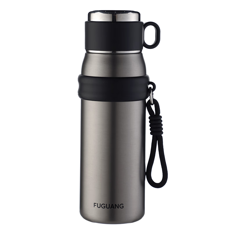 Fuguang Insulated Water Bottle for Men And Women, Tea Cup, Outdoor Cup, Large Capacity Business Gift, 680ml Black