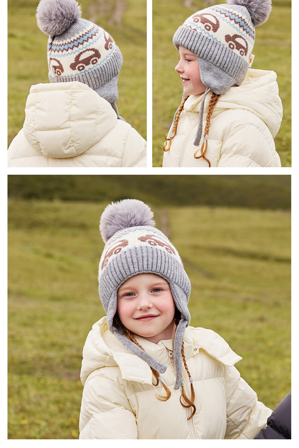 Beitaisi Children's Winter Hat, New Style for Boys And Girls, Knitted Woolen Hat, Baby Pullover, Thickened Windproof Warm Ear-Covering Cap 17