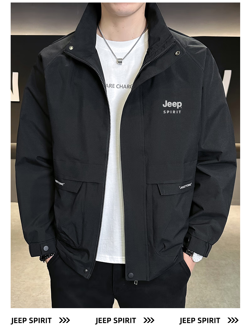 JEEP SPIRIT Men's Jacket, Autumn New Style Casual Jacket, Trendy Workwear Outerwear, Outdoor Windproof Menswear 2