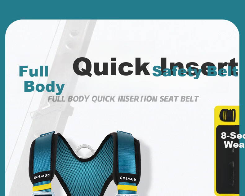 Geermu Safety Harness, Five-Point National Standard Safety Rope, High-Altitude Work GD3699, Double Large Hooks, Shock-Absorbing Pack, 1.8 Meters 1