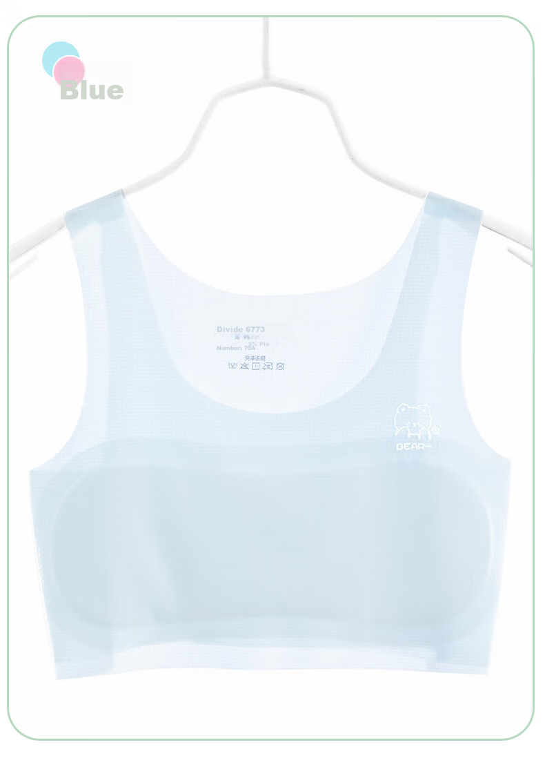 Dingguagua 2-Pack Teenage Girl Underwear Bra for Puberty, Ages 9-12, Seamless Thin Summer Style Camisole for Middle And High School Students And Older Girls 6