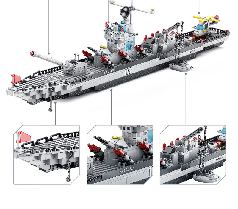 Beimuxing Building Blocks, Children's Toy Aircraft Carrier Model, 3D Assembly Toy for Boys, Birthday Gift for Ages 8-12 15