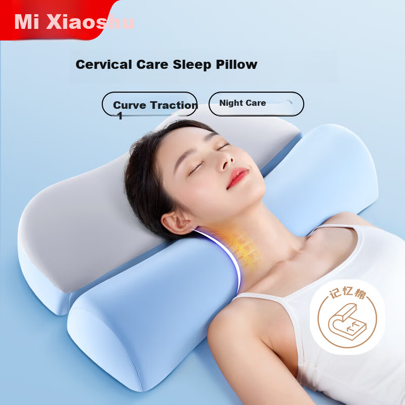Mixiaoshu Cervical Pillow Neck Support Pillow for Adults, Sleeping on Side, Snoring, Ergonomic Memory Foam Pillow