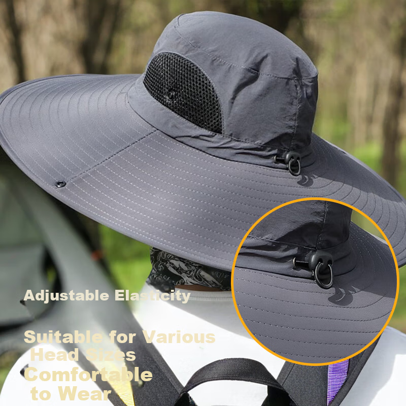 Ousen Outdoor Sun Hat with Wide Brim for Men And Women, Summer UV Protection Fishing Hiking Cycling Hat with Face Mask