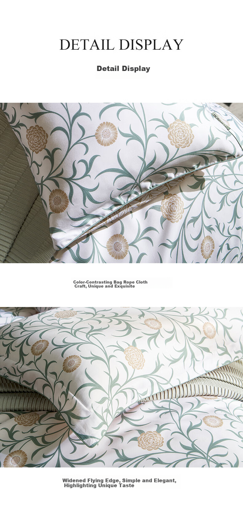 MINE morris&co Tencel Satin Jacquard Bedding Set of Four: Scroll Patter 10