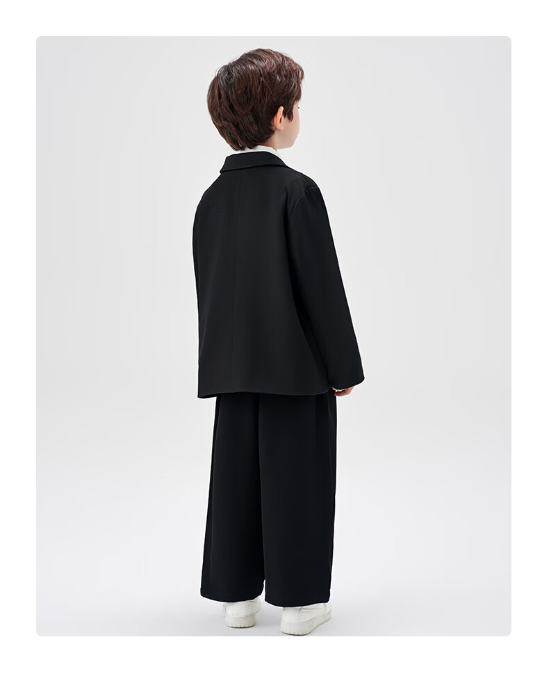 Romon Boys' Suit Set New Stylish British Casual School Style Performance Dress Black 170 3