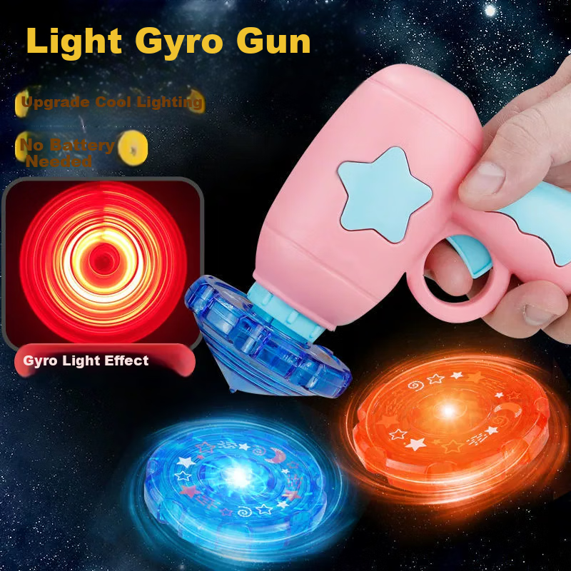 Soumade Bamboo Dragonfly Light-Up Toy Frisbee Flying Disc Spinning Top Gun Children's Toy for Boys And Girls Aged 3-6, National Day Gift
