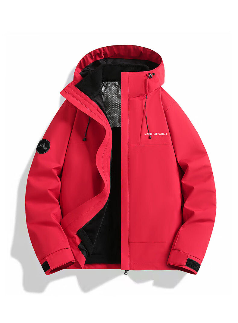 MARK FAIRWHALE 3-in-1 Unisex 2025 New Autumn Winter Outdoor Windproof Waterproof Couple Jacket Oxidized Orange L 6