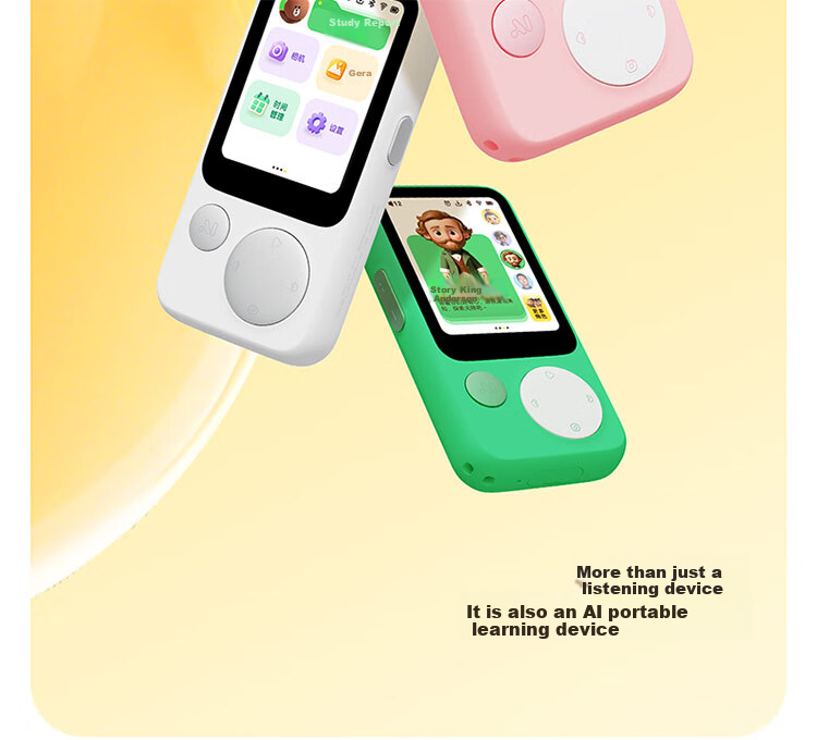 Tinglixiong T8 English Learning MP3 Player, Ear Training, Speaking Practice Companion, Portable Speaker, Repeater, Flashcard Machine, Vocabulary Device, Synchronized Textbook, Student-Specific Green 128GB 3