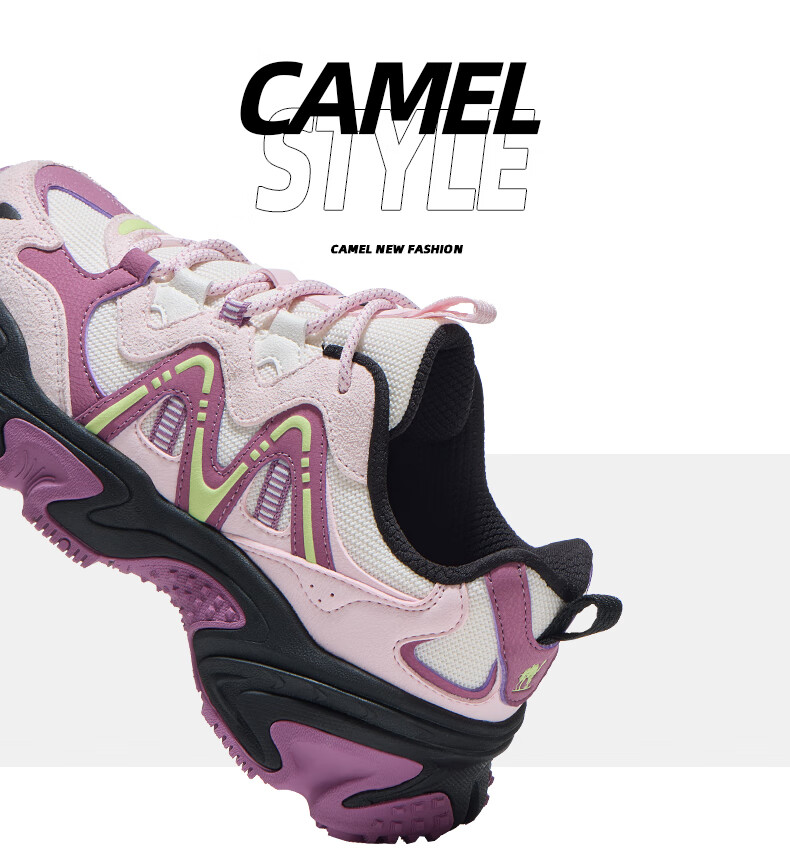 CAMEL Women's Retro Casual Thick-Soled Platform Dad Sneakers X25CX4L4035 Black/Silver White Size 38 68