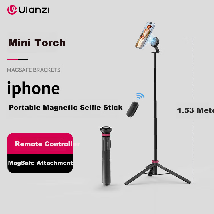 Ulanzi MT-84 Магнитный селфи-штатив с Bluetooth-пультом, напольный штатив, вращение на 360°, для прямой трансляции, легкий инструмент для видеоблогов