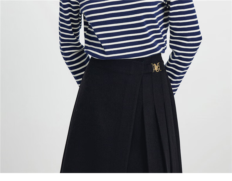 Navy Keller Italy Small Sailboat Women's 2025 New Off-Shoulder Striped Cotton Long Sleeve T-Shirt 2335005502 6